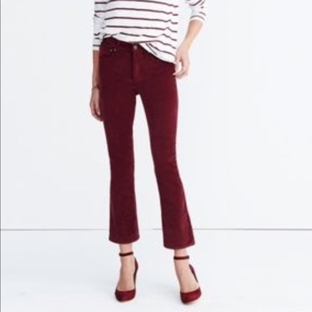 Madewell Cali Demi Boot Velvet Jeans